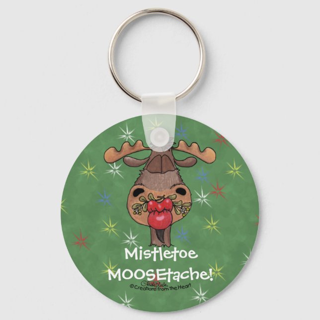 Mistletoe MOOSEtache Key Ring (Front)