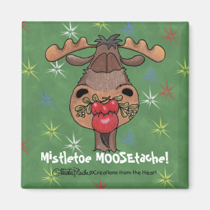Mistletoe MOOSEtache Magnet