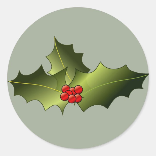 Mistletoe on Glossy Round Stickers (Front)