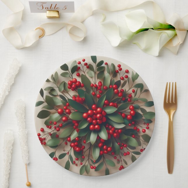 Mistletoe Paper Plate (Wedding)