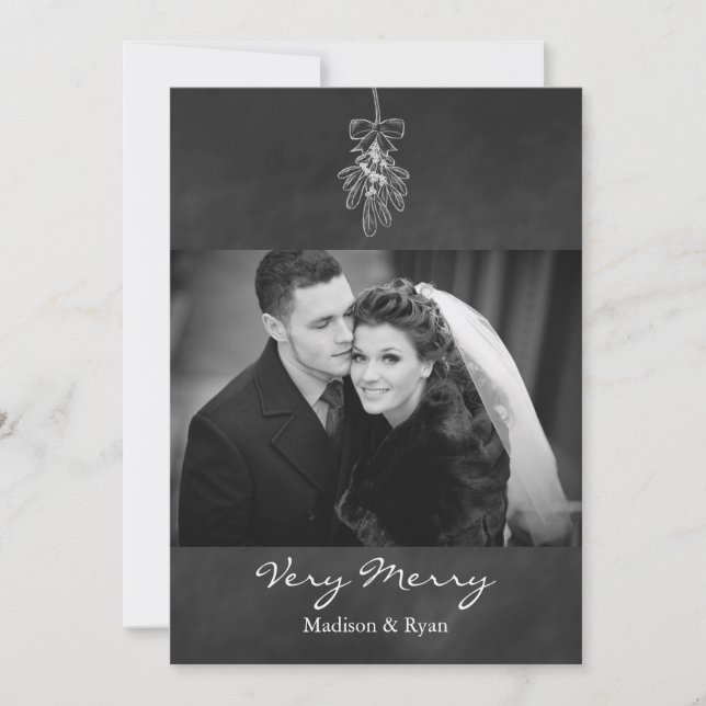Mistletoe Photo Holiday Card (Front)