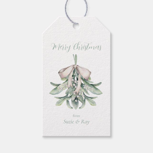 Mistletoe Posy Christmas Gift Tags (Front)