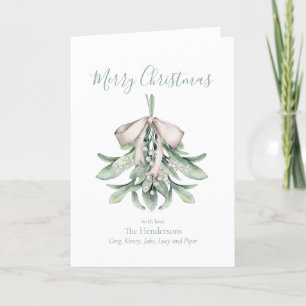 Mistletoe Posy Christmas Holiday Card
