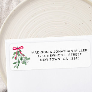 Mistletoe Return Address  Label