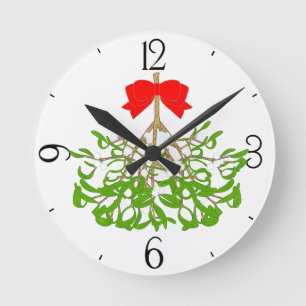 Mistletoe Round Clock