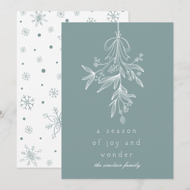 Mistletoe Season of Joy Holiday Card (Front/Back)