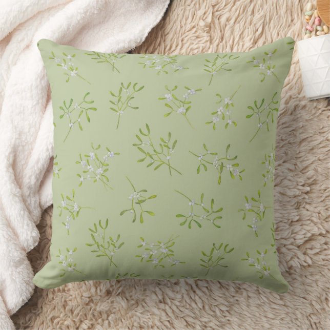 Mistletoe Stripes Sage Green  Cushion (Blanket)