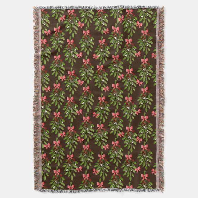 Mistletoe Throw Blanket (Front Vertical)