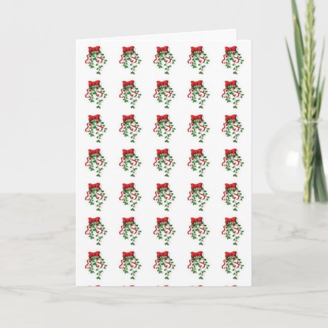 MISTLETOE TILED CARD=HINT HINT MEET ME THERE HOLIDAY CARD (Front)