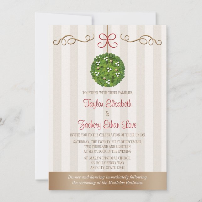 Mistletoe Wedding Invitations (Front)