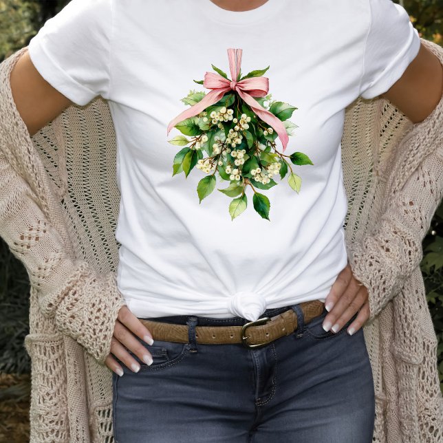 Mistletoe with Pink Ribbon T-Shirt (Creator Uploaded)