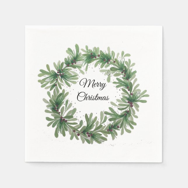 Mistletoe Wreath Napkin (Front)