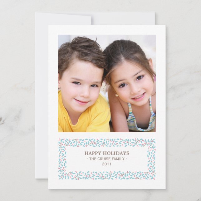 Mistletoed Christmas Photo Holiday Card (Front)