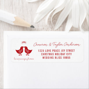 Mistletoes Kissing Chicks Holiday Wedding Address Return Address Label