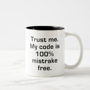 Mistrake Free Code Two-Tone Coffee Mug