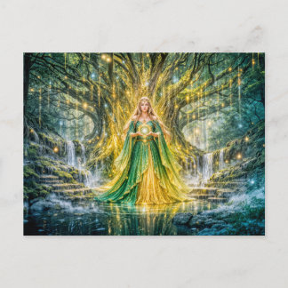 Mistress Beneath the World Tree Enchanted Fantasy Postcard
