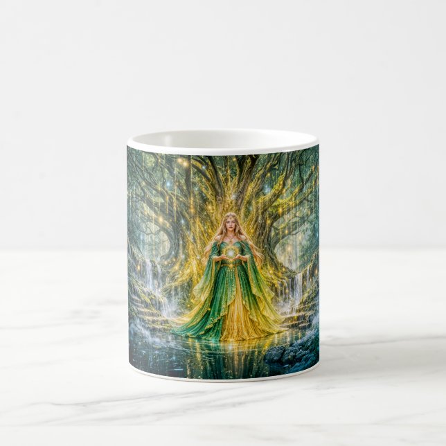 Mistress Beneath the World Tree – Fantasy Magic Ar Coffee Mug (Center)