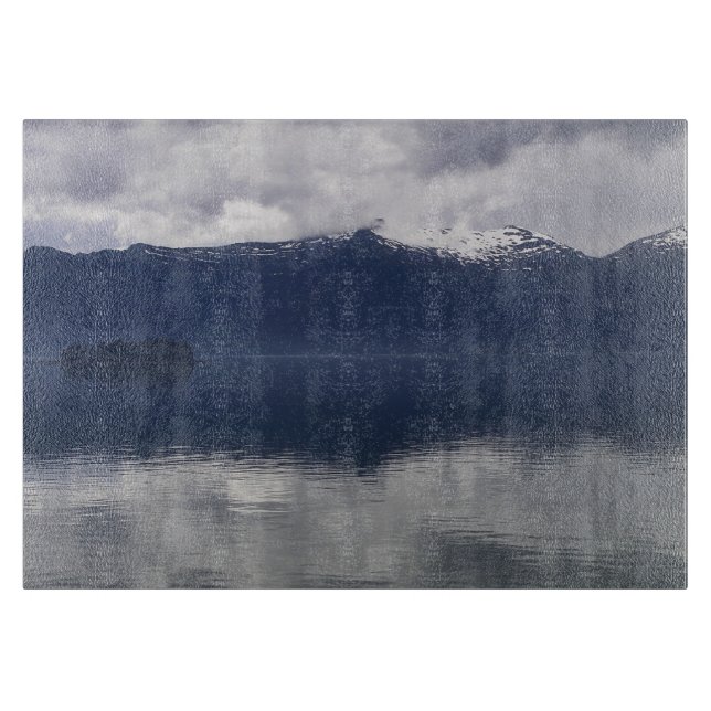 Misty Alaskan Sea in Shades of Blue Cutting Board (Front)
