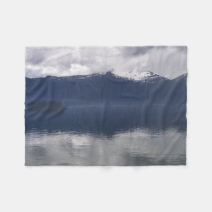 Misty Alaskan Sea in Shades of Blue Fleece Blanket