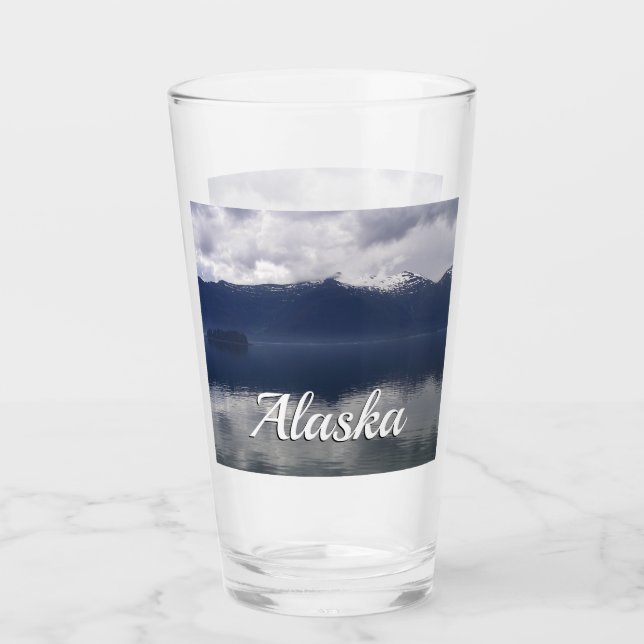 Misty Alaskan Sea in Shades of Blue Glass (Front)