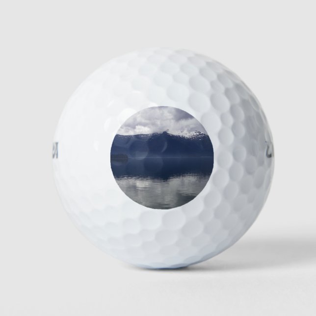 Misty Alaskan Sea in Shades of Blue Golf Balls (Front)