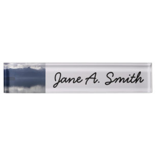 Misty Alaskan Sea in Shades of Blue Nameplate