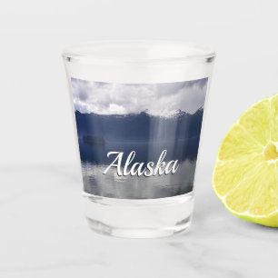 Misty Alaskan Sea in Shades of Blue Shot Glass