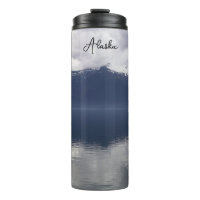 Misty Alaskan Sea in Shades of Blue