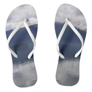 Misty Alaskan Sea in Shades of Blue Thongs