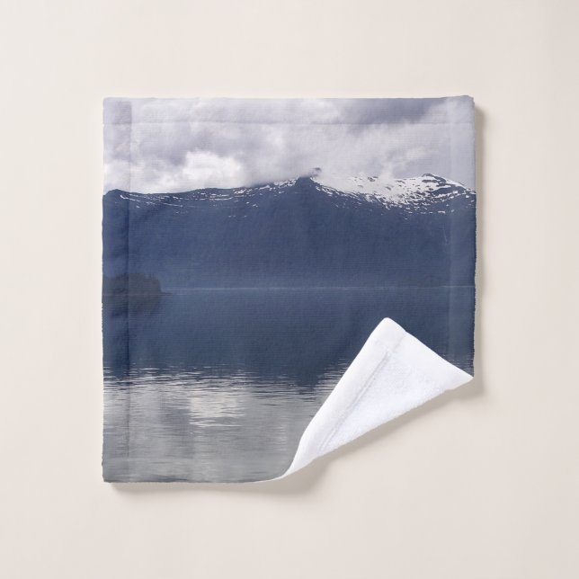 Misty Alaskan Sea in Shades of Blue Wash Cloth (Wash Cloth)