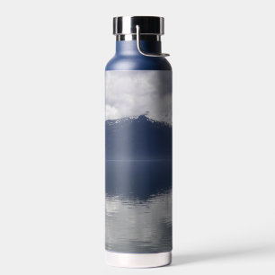 Misty Alaskan Sea in Shades of Blue Water Bottle