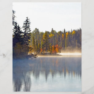 Misty autumn lake custom letterhead