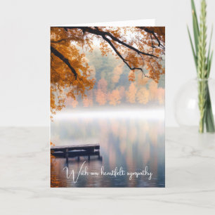 Misty Autumn Lake Sympathy Card