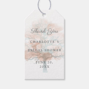 Misty autumn tree bridal shower gift tags