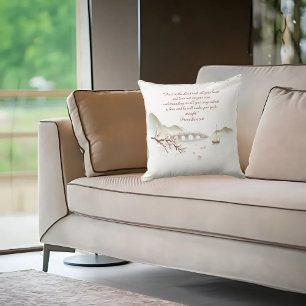 Misty Blossom Crossing Bible Verse Cushion