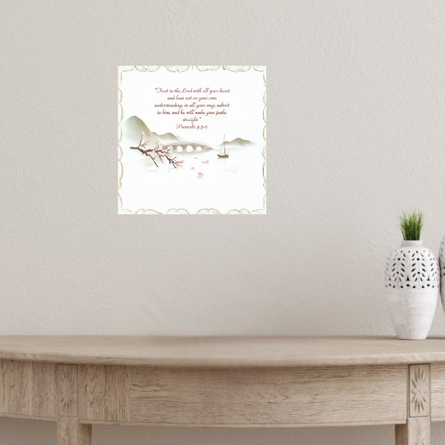  Misty Blossom Crossing Bible Verse Customisable  Poster (Creator Uploaded)