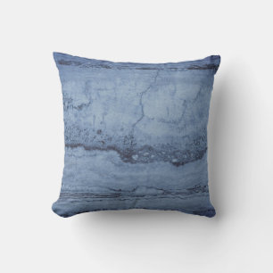 Misty Blue abstract Granite marble pattern Cushion