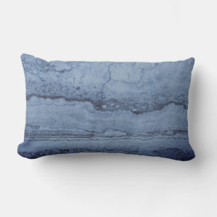 Misty Blue abstract Granite marble pattern  Lumbar Cushion