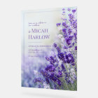 Misty Blue Bokeh Purple Lavender Frame Wedding