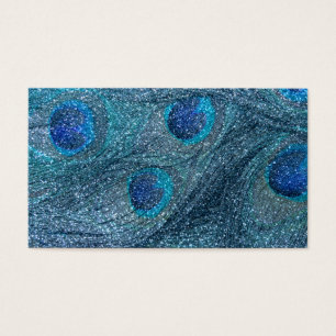 misty blue glitter peacock feathers