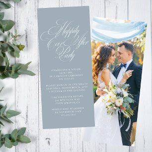 Misty Blue Happily Ever After Photo Reception Invitation