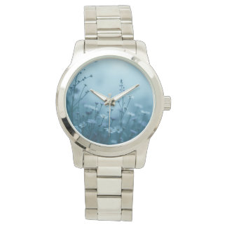 Misty Blue Little Flowers Wrist Watch