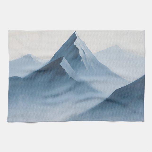 Misty Blue Mountain Peaks Tea Towel (Horizontal)