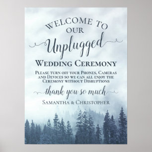 Misty Blue Mountains Unplugged Wedding Ceremony Poster