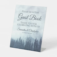 Misty Blue Pine Trees Please Sign Our Guest Book