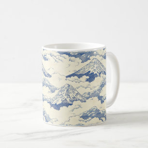 Misty Blue Snow Peaks Nature Scenic Pattern Coffee Mug