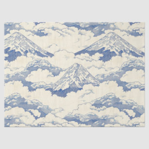Misty Blue Snow Peaks Nature Scenic Pattern Tissue Paper