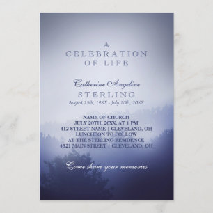 Misty Blue Woods   A Celebration of Life Invitation