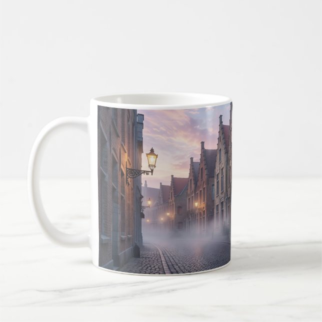 Misty Bruges Lantern Glow Dreamscape Mug (Left)