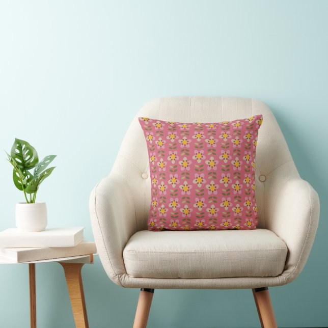 Misty Charm - Dreamy Botanical Throw Cushion (Chair)